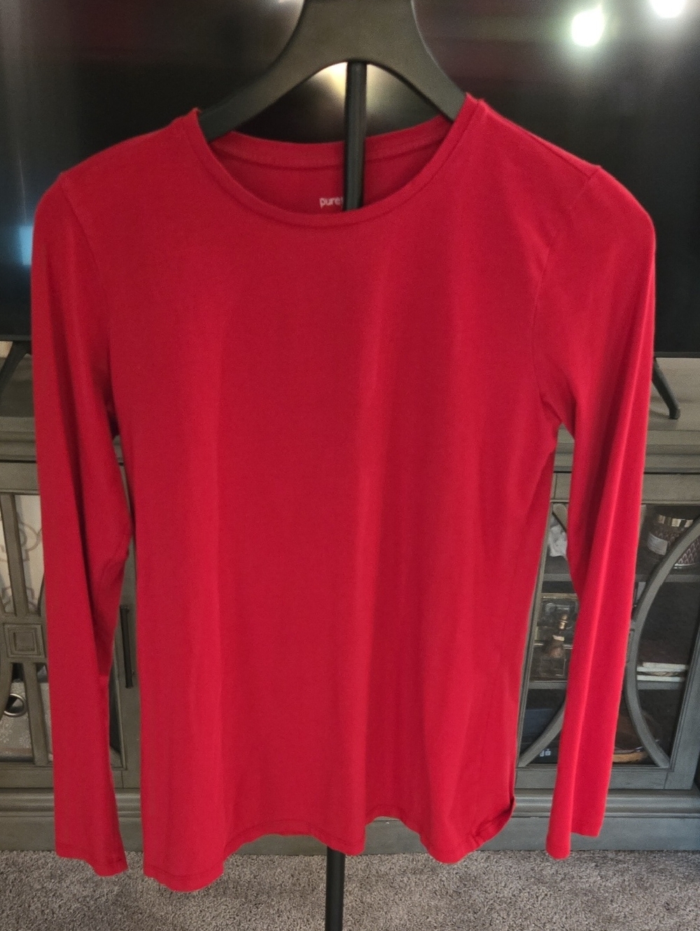 Pure Jill Red Long-Sleeve Crewneck Tee